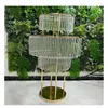 Wedding Party Table Decoration Centerpiece Gold Metal Crystal Tall Flower Stand Clear ac rylic Cylinder Vases Flowers Vase Candle Holder for Wedding Decorations