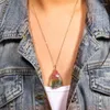 Ketens mode en esthetische kunst zeven kleuren natuursteen wrap kristal hanger transparante multolor ketting ketting meisje sieraden