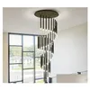 Hangende lampen moderne led kroonluchter minimalistische duplex vloer mode sfeer noordse woonkamer lamp villa wenteltrap lang h dhyye