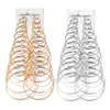 Hoop oorbellen 12 paren/set gouden zilveren kleur grote cirkel oorbel set voor vrouwen eenvoudige punk oorclip 2023 mode sieraden