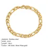 Female Figaro Link Chain Stainless Steel Bracelet Gold Color Charm Bracelets Chain Bracelets for Women Man Gifts