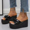 Sandals 2022 Women Sandals Platform Sandals Shoes Women Summer Sandals Slipper Indoor Outdoor Beach Shoes Female Bow Bling Slippers T230208