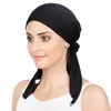 Ethnic Clothing Muslim Pre-Tied Scarf Chemo Beanies Bonnet Caps Women Turban Hat Headwear Headscarf Wrap Cancer Bandanas Hair Accessories