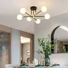 Lights Nordic Glass Ball LED Pendant Lamps Chandelier Modern Living Matsalsbelysning Fixturer Creative Tak Light Lumina 0209