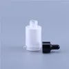 Storage Bottles 240pcs 30ml Flat Shoulder Pearl White Glass Essential Oil Dropper Bottle Drop Vials Cosmetic Containers