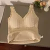 Женские танки густые осенние Camis для женщин Зимнее без рукавов с кружевным сплайсированным сплайсированным