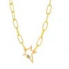 Hanger kettingen daihe luxe grove cz ketting 18k gouden vrouwen kleurrijke kristal zirkoon koperen ketting voor cadeau