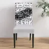 Chair Covers Note Music Black White Watercolor Splash Cover Dining Spandex Stretch Seat Home Office Decor Desk Case Set