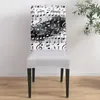 Housses de chaise Note Musique Noir Blanc Aquarelle Splash Couverture Salle à manger Spandex Stretch Seat Home Office Decor Desk Case Set