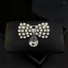 Brooches Bowknot Suit Brooch Ornament High-End Pin Fixed Clothes Decoration All-Match Corsage Sweater Rhinestone Jewelry Gifts