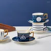 Muggar Creative Classic Ceramic Coffee Mug With Gold Handgrip Handmade Big Pottery Tea Cup Travel Kitchen Tabell Provement Nordic Home Decor