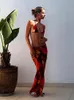 Tweedelige Jurk Zomer Sets Sexy Print Strand Outifits Bandjes Bikini Set met Slanke Rokken Pakken voor Vrouwen Club partywear 230209