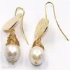 Boucles d'oreilles en peluche 12-15 mm blanc baroque perle oreille drop elorocobe luxe cadeau naturel bijoux impeccable cultivé