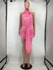 2024 Designer Abito senza schienale sexy Donna Mini abiti aderenti NUOVO stile Abiti estivi femminili Halter Gonna skinny Night Club Party Wear Articoli sfusi 9233