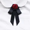 Brooches Korean Fashion Fabric Flower Brooch Ribbon Bow Tie For Women Shirt Collar Pins Wedding Party Jewelry Accessories