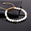 Bracciale da donna in macramè con perline di perle di alta qualità con design da tennis
