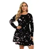Sukienki plus size bar barwnik streszczenie sukienki z nadrukiem 3D dla kobiet w dużych rozmiarach jesienna luźna sukienka z długim rękawem mini sukienka damska 230209