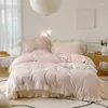 Set di biancheria da letto Inverno stile principessa francese Velluto di latte intagliato Flanella bifacciale ispessita corallo a quattro pezzi