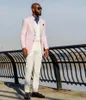 Herrens kostymer Custome Homme Pink Stiipe Slim Fit Men Notch Lapel Wedding Groom Prom Party Terno Masculino Blazer 2 Pieces