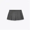 Women's Shorts COS LRIS Autumn And Winter Women's Clothing American College Style High Waist Short Wide Pleated Skirt 3067/556