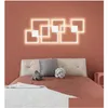 Wall Lamps Square Lamp Led Nordic Design Bedroom Living Room Decoration Light Background Diy Simple Lighting Fixtures Drop Delivery Dhace