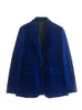 Damen zweiteilige Hosen traf Frauen Herbst Velvet Blazer Jacken Setzen