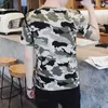 メンズTシャツ2023カモフラージ半袖Tシャツヤングメンズ香港スタイルレトロカジュアル