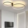 Lampe ronde LED au Design scandinave, blanc, noir, or, en métal et aluminium, luminaire de plafond, idéal pour une chambre à coucher ou un salon, ac 220v, 0209