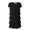 Casual Dresses New Chiffon Dress Slim Short Sleeve Fashion Female Summer Party Women Christmas Plus Size S-5XL Y2302