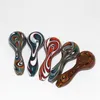 Glass Spoon Pipes for smoking hand made pipe Colorful 4" dry herb pipes glass ash catcher