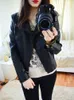 Womens Leather Faux Fitaylor Spring Autumn Women Punk Jacket PU Jackets Basic Bomber Motorcykel Black Coat 230209