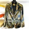 Мужские костюмы Blazer Men 2023 Jaquetas Homens Terno Trend Trend Plord Golden Velvet Bleazer для Терноса Пара Казаменто Свадебный костюм жених