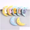 Outros 20pcs Kawaii Cartoon Star Moon Animal Rabbit Rabbot Component