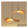 Pendant Lamps Hand Knitted Bamboo Lamp Creative Curve Leaf Light El Restaurant Cafe Mall Shop Bedroom Handmade Suspension Hanging Dr Dhesh