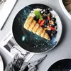 Tallrikar 1 st/stjärnhimmel Series Ceramic Dinner Plate Afternoon Tea Outdoor Pasta Pasta Steak Family Restaurant Supplies