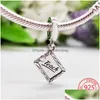Charms 100 Real 925 Sterling Sier Blackboard Teach with Love Fit Original armband ketting S925CharmScharms Drop levering 2 DHXR5