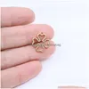Charms 10Pcs 15Mm Wholesell Stainless Steel Flower Pendant Girl Diy Necklace Earrings Bracelets Unfading Colorless 2 Colorscha Dhume