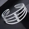 Halsbandörhängen Set Godki Luxury Trendy Wide Bangle Armband Ring for Women Wedding Engagement Dubai Parure Bijoux 2023