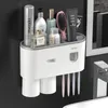 Set di accessori per bagno 2023 Accessori per il bagno Set di spazzolino magnetico Distensatore di dentifricio automatico Coppa di adsorbimento forte