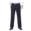 Pantaloni da uomo Pantaloni da lavoro spessi e dritti Uomo Ufficio Formale Nero Taglie forti Blu Elastico Business Stretch Grande 44 48 50 52 Uomo che indossa 230209