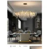 Lustres Lustre Strip Art Branche créative Salon américain Lampe à manger Cristal Éclairage décoratif Drop Livraison Lumières en DH6JH