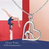 Correias Ginástica Ginasta Colar 925 Sterling Silver Team EUA Jóias de jóias de moda Sport Ballerina para meninas aniversário