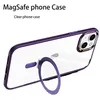 İPhone için Şeffaf Manyetik Stand Telefon Kılıfı 12 11 13 14 Magsafe Kablosuz Şarj Cihazı için TPU kapağı ile PRO Max