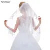 Bridal Veils Favordear Soft TuLle 2t Veil Voile de Mariee Short Velos Novia 2023 White Ivory Wedding