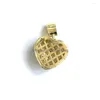 Charms 5 szt. Cubic Zirkonia utwardzone serca złoto plisowany metalowy wisiorek do bransoletki Naszyjnik kluczy biżuteria