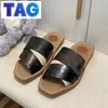 Designerskie klapki damskie Woody Flat mule slajdy sandały Paris CLOE płócienny skórzany pantofel plażowy klapki damskie luksusowe napisy materiałowe slajdy Summer home Shoes