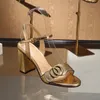 Sandali con tacchi alti da donna a punta di punta spessa tallone sandali estivi in ​​pelle designer di grandi dimensioni usura formale sexy da ufficio elegante donna scarpe da donna 35-42