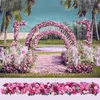 Decorative Flowers Artificial 2M Rose Flower Row Wedding Arched Door Decor Flores Silk Peony Road Cited Home Party Decoration