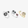 Кластерные кольца 2023 925 Чистое серебряное кубическое циркониевое улыбка форма для женщин и девушек Черное открытое кольцо