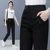 Calça feminina mulher calça de moletom harém harém harém feminino solto ladries de streetwear de luta esportiva de calças esportivas esportes de tamanho grande G621